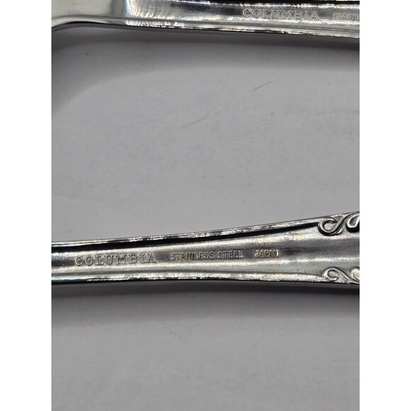 Columbia Beaded Handle Stainless Steel Flatware Complete Serving Set 3 pcs. - Picture 6 of 8